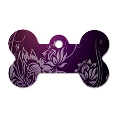 Purple Lotus Dog Tag Bone (one Side) by Nexatart