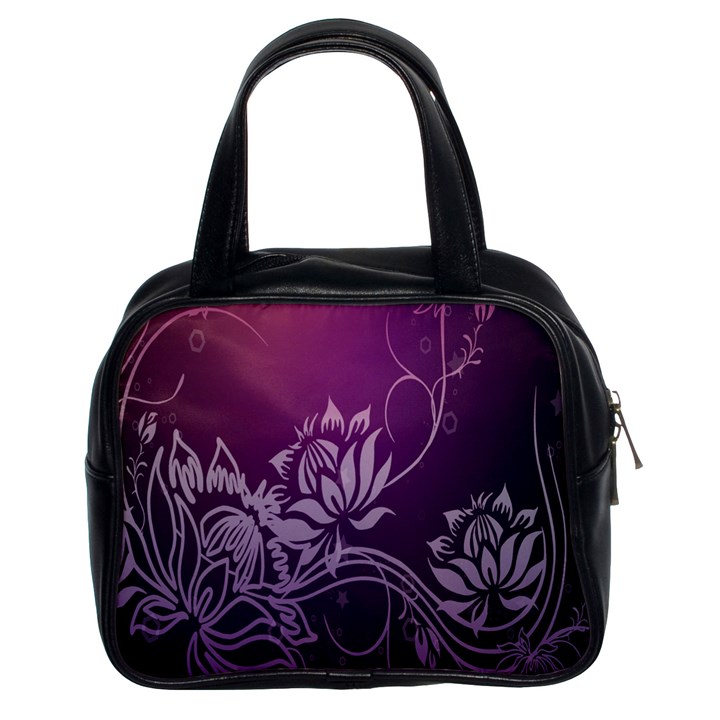 Purple Lotus Classic Handbags (2 Sides)