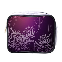 Purple Lotus Mini Toiletries Bags by Nexatart