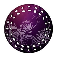 Purple Lotus Round Filigree Ornament (Two Sides)