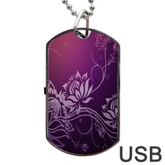 Purple Lotus Dog Tag USB Flash (One Side)