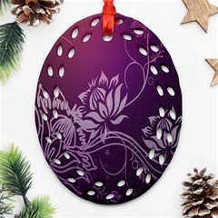 Purple Lotus Ornament (Oval Filigree)