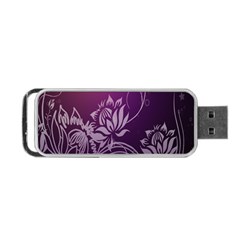 Purple Lotus Portable Usb Flash (one Side) by Nexatart