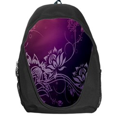 Purple Lotus Backpack Bag by Nexatart