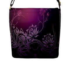 Purple Lotus Flap Messenger Bag (L) 