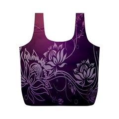 Purple Lotus Full Print Recycle Bags (M) 