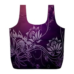 Purple Lotus Full Print Recycle Bags (L) 