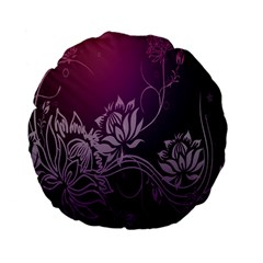 Purple Lotus Standard 15  Premium Flano Round Cushions by Nexatart