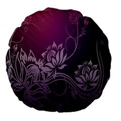 Purple Lotus Large 18  Premium Flano Round Cushions by Nexatart