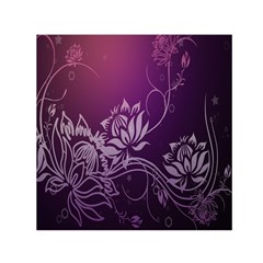 Purple Lotus Small Satin Scarf (Square)