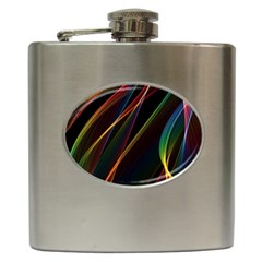 Rainbow Ribbons Hip Flask (6 Oz) by Nexatart