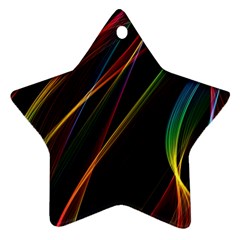 Rainbow Ribbons Star Ornament (two Sides) by Nexatart