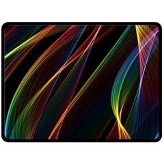 Rainbow Ribbons Double Sided Fleece Blanket (large)  by Nexatart