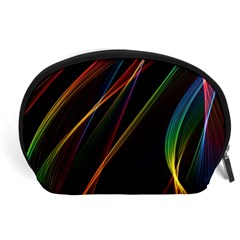 Rainbow Ribbons Accessory Pouches (large)  by Nexatart