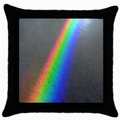 Rainbow Color Spectrum Solar Mirror Throw Pillow Case (black) by Nexatart