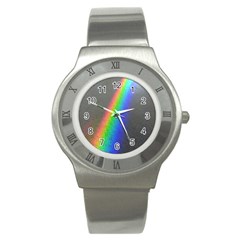 Rainbow Color Spectrum Solar Mirror Stainless Steel Watch by Nexatart