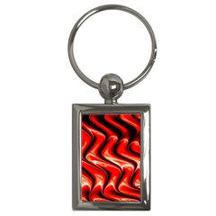 Red Fractal  Mathematics Abstact Key Chains (rectangle)  by Nexatart