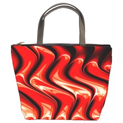 Red Fractal  Mathematics Abstact Bucket Bags by Nexatart