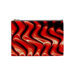 Red Fractal  Mathematics Abstact Cosmetic Bag (medium)  by Nexatart