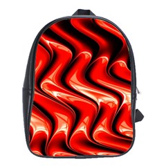 Red Fractal  Mathematics Abstact School Bags(large)  by Nexatart