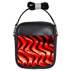 Red Fractal  Mathematics Abstact Girls Sling Bags by Nexatart