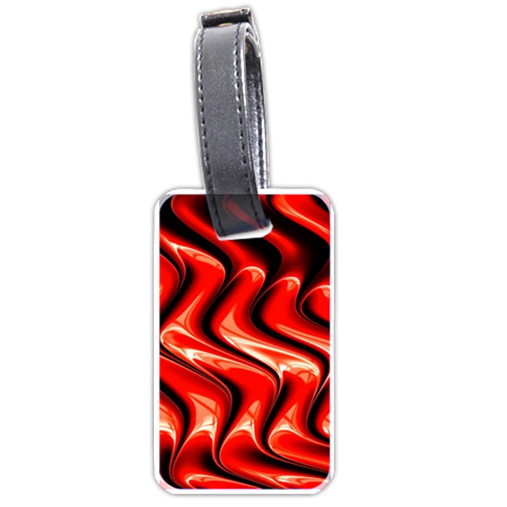 Red Fractal  Mathematics Abstact Luggage Tags (One Side) 