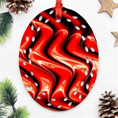 Red Fractal  Mathematics Abstact Ornament (oval Filigree) by Nexatart