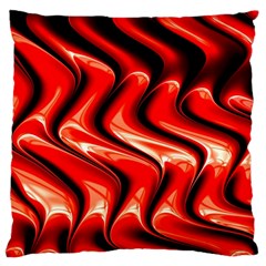 Red Fractal  Mathematics Abstact Large Flano Cushion Case (two Sides) by Nexatart