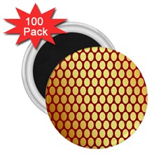 Red And Gold Effect Backing Paper 2 25  Magnets (100 Pack)  by Nexatart