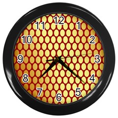 Red And Gold Effect Backing Paper Wall Clocks (black) by Nexatart