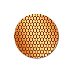 Red And Gold Effect Backing Paper Magnet 3  (round) by Nexatart