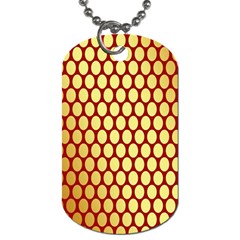 Red And Gold Effect Backing Paper Dog Tag (one Side) by Nexatart