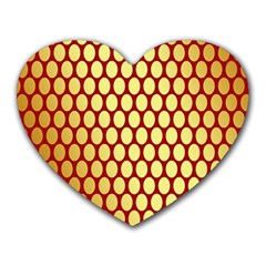 Red And Gold Effect Backing Paper Heart Mousepads by Nexatart