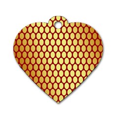 Red And Gold Effect Backing Paper Dog Tag Heart (one Side) by Nexatart