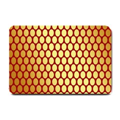 Red And Gold Effect Backing Paper Small Doormat  by Nexatart