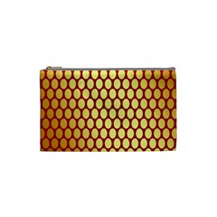 Red And Gold Effect Backing Paper Cosmetic Bag (small)  by Nexatart