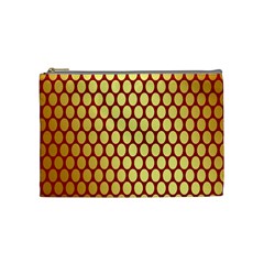 Red And Gold Effect Backing Paper Cosmetic Bag (medium)  by Nexatart