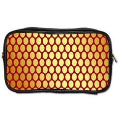 Red And Gold Effect Backing Paper Toiletries Bags by Nexatart