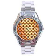 Red And Gold Effect Backing Paper Stainless Steel Analogue Watch by Nexatart