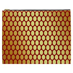 Red And Gold Effect Backing Paper Cosmetic Bag (xxxl)  by Nexatart