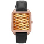 Red And Gold Effect Backing Paper Rose Gold Leather Watch  Front