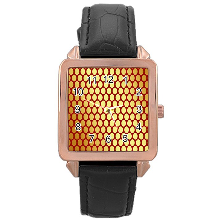 Red And Gold Effect Backing Paper Rose Gold Leather Watch 