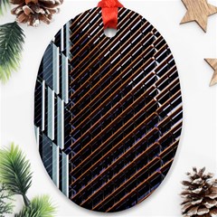 Red And Black High Rise Building Ornament (oval) by Nexatart