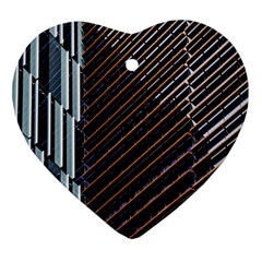 Red And Black High Rise Building Ornament (heart) by Nexatart