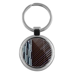 Red And Black High Rise Building Key Chains (round)  by Nexatart