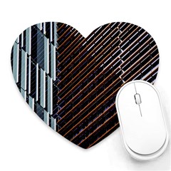 Red And Black High Rise Building Heart Mousepads by Nexatart