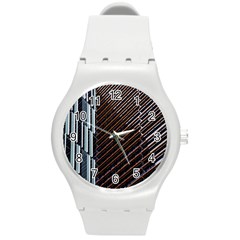 Red And Black High Rise Building Round Plastic Sport Watch (m) by Nexatart