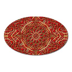 Red Tile Background Image Pattern Oval Magnet by Nexatart