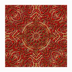 Red Tile Background Image Pattern Medium Glasses Cloth (2-side) by Nexatart