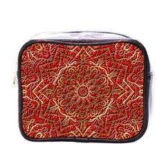 Red Tile Background Image Pattern Mini Toiletries Bags by Nexatart